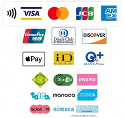クレジットカード、各種電子マネーのロゴマーク