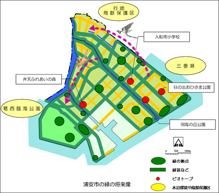 浦安市の緑の将来像（図）