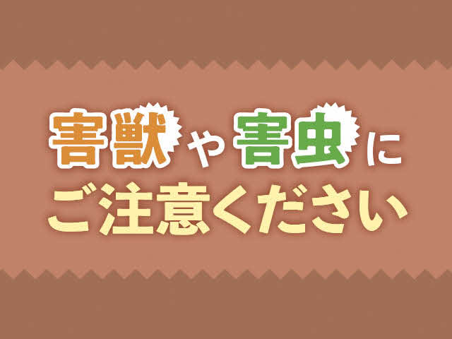 害獣や害虫にご注意ください
