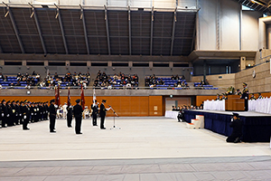 写真：誓いの言葉を述べる消防団員の様子