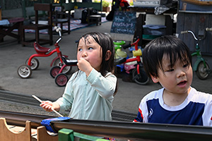 流しそうめんの様子