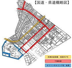 国道・県道の概略図