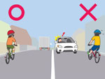 画像：車道の左端を走行する様子