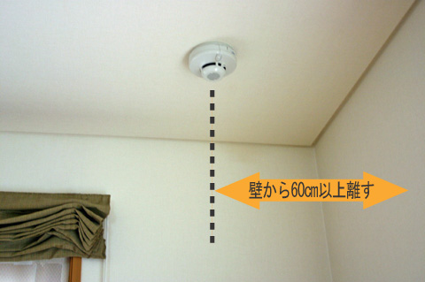 天井面設置の場合の設置図