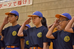 写真：少年消防団規律訓練の様子