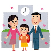 Illustration of an elementary school's entrance ceremony
