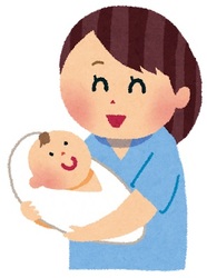 画像：出産した子どもを抱く母親のイラスト