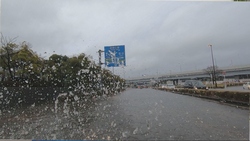 写真：道路冠水の様子