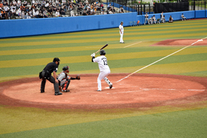 写真：3番平沢選手の打席
