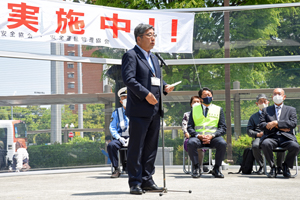 写真：団結式に参加した市長の様子