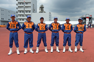 写真：競技に参加した浦安市消防団の選手たち
