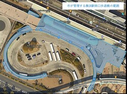 市が管理するデッキの範囲図