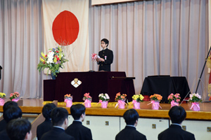 写真：答辞の様子
