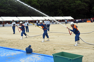 写真：放水の様子