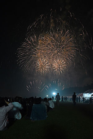写真：花火と観客