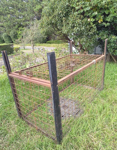 設置された箱わなの様子