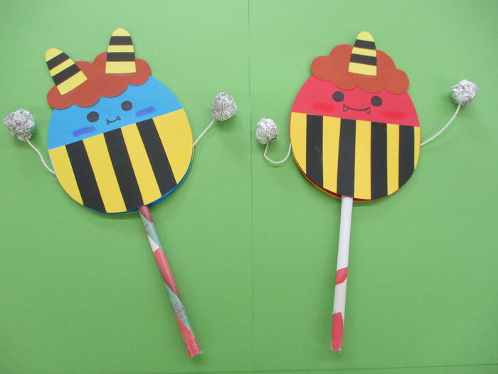 1月の製作 鬼のでんでん太鼓