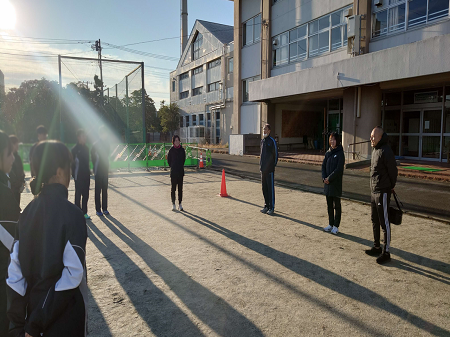 入船中学校陸上競技部の活動の様子