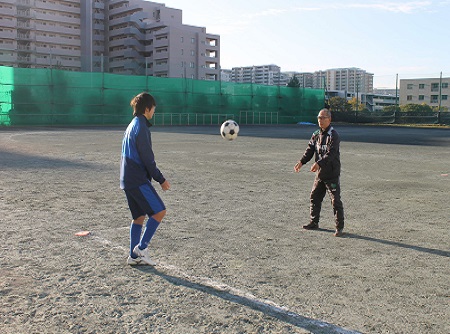 日の出中学校サッカー部の活動の様子