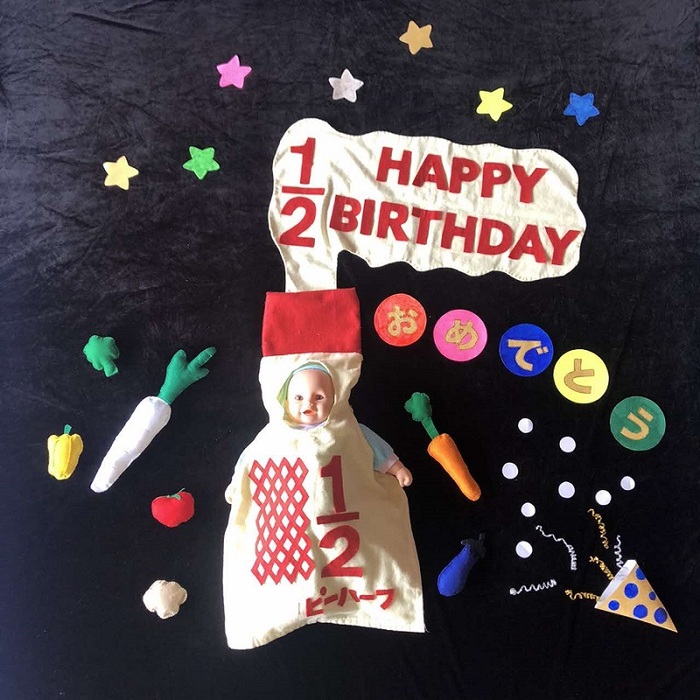 写真:ハーフバースデーのお祝い写真イメージ