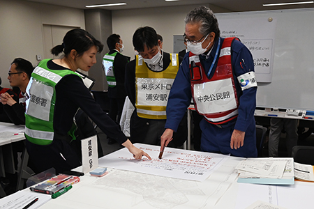 写真：図上訓練の様子