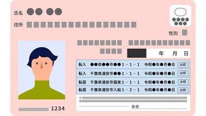 追記欄の4段目まで印字で埋まった状態のマイナンバーカードのイメージイラスト