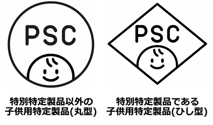 丸型とひし型の子供PSCマーク