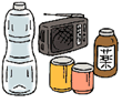 イラスト:非常持出品のチェック