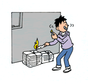 イラスト:放火が危険!